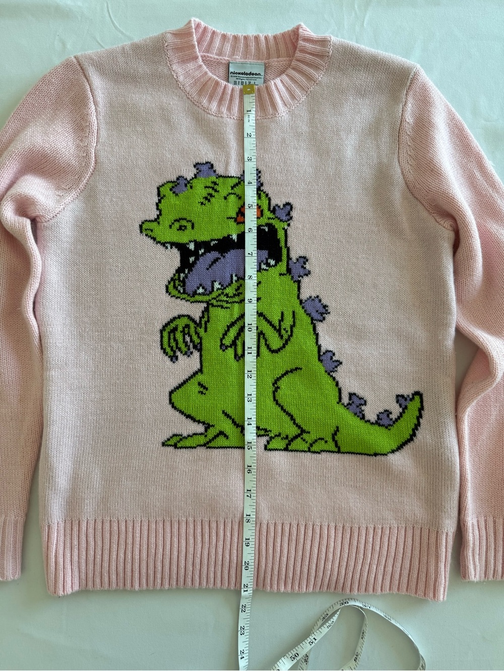 Nickelodeon Hot Topic RugRats Pink Reptar Crewneck Sweater - Picture 8 of 9